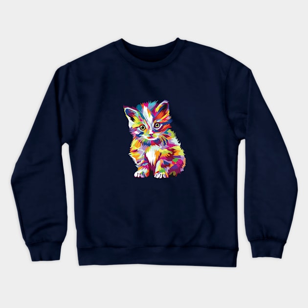 Cute colorful cat Crewneck Sweatshirt by AdriaStore1